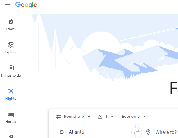 Google Flights Search anywhere