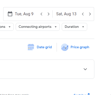 Google Flights Calendar