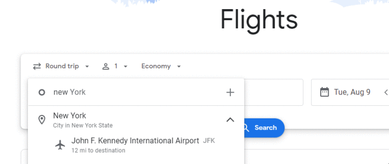 Google Flights Multi city Airport 